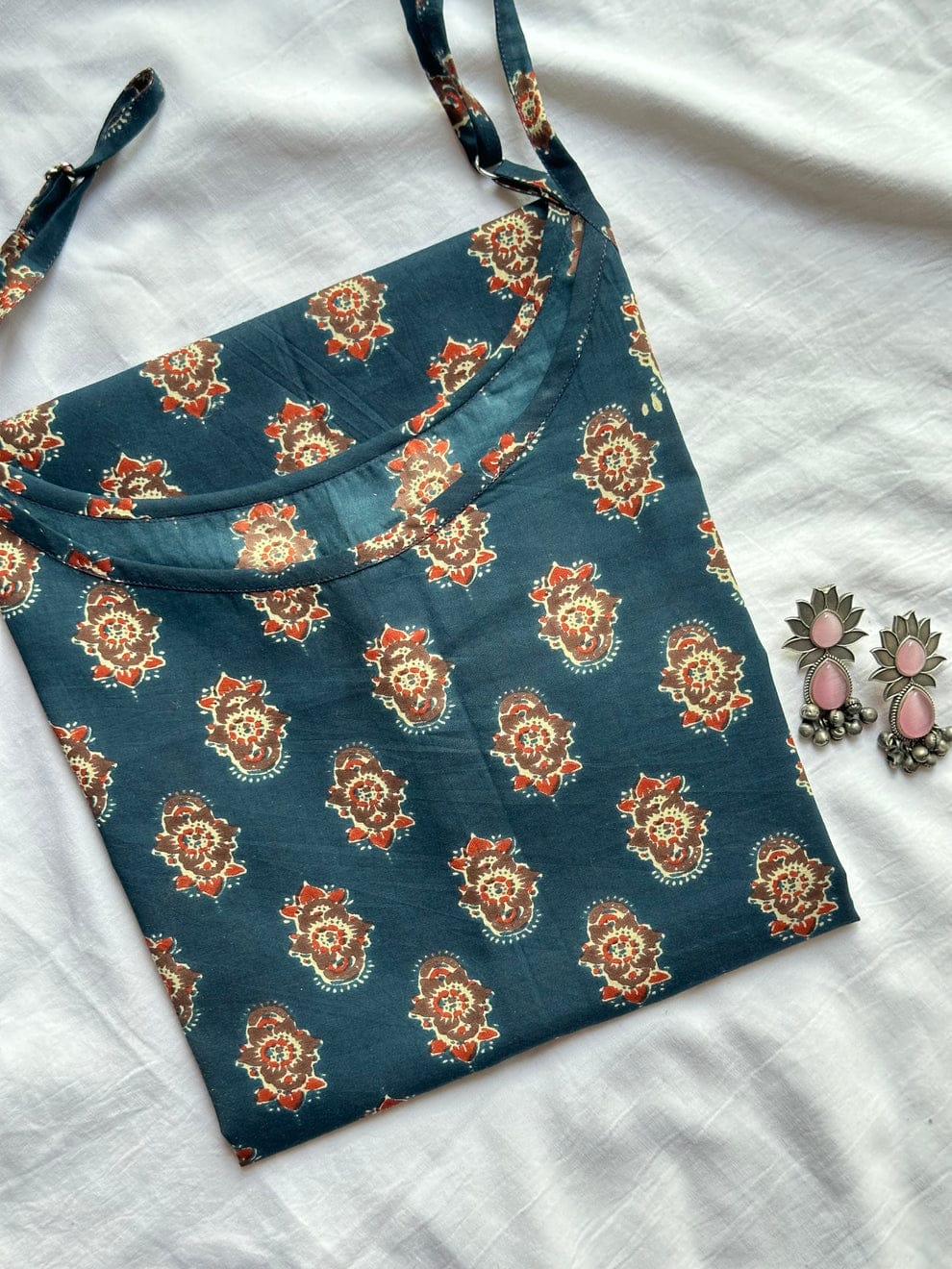 indigo blue printed kurti